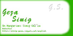 geza simig business card